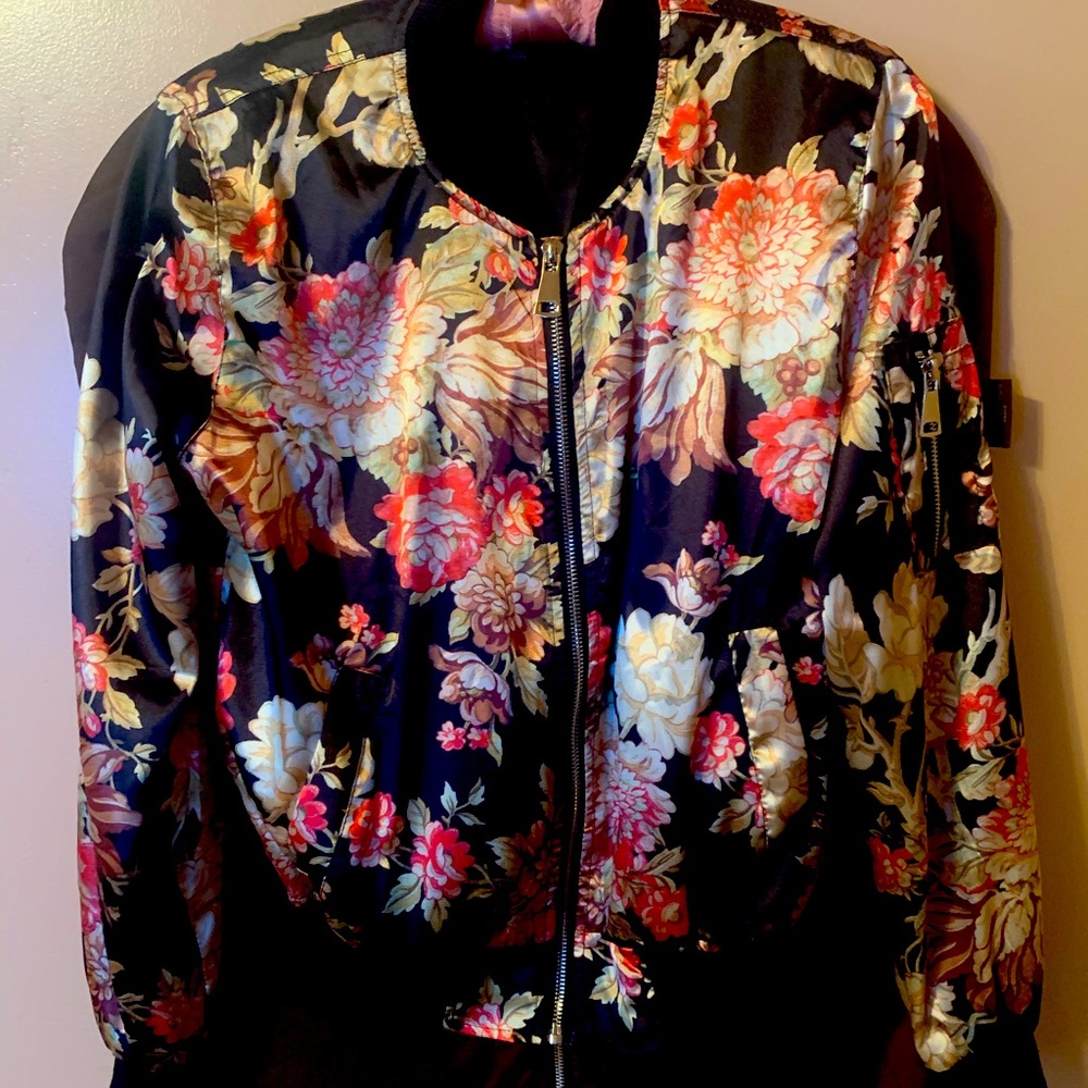 Floral bomber jacket.
